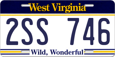 WV license plate 2SS746