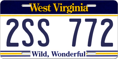 WV license plate 2SS772