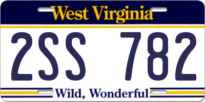 WV license plate 2SS782