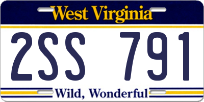 WV license plate 2SS791