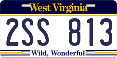 WV license plate 2SS813