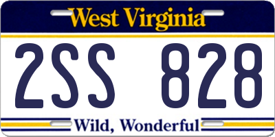 WV license plate 2SS828
