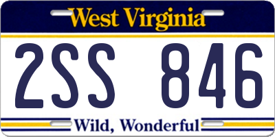 WV license plate 2SS846