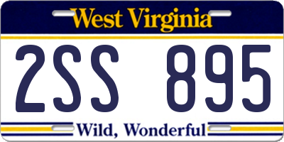WV license plate 2SS895