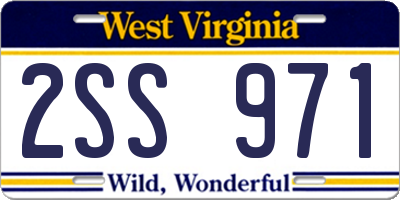 WV license plate 2SS971