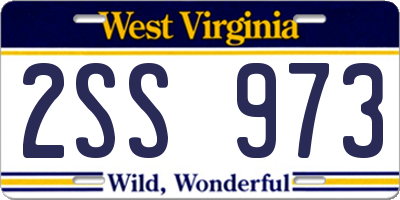 WV license plate 2SS973