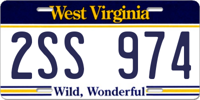 WV license plate 2SS974