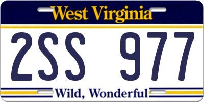 WV license plate 2SS977
