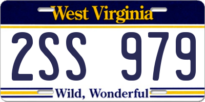 WV license plate 2SS979