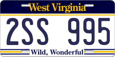 WV license plate 2SS995