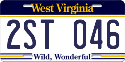 WV license plate 2ST046
