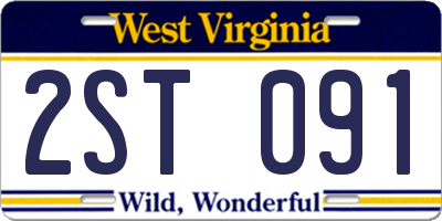 WV license plate 2ST091