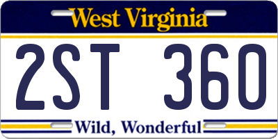 WV license plate 2ST360