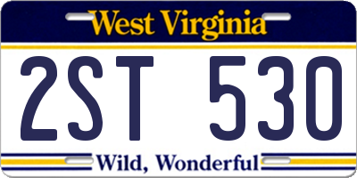 WV license plate 2ST530