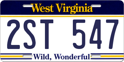 WV license plate 2ST547