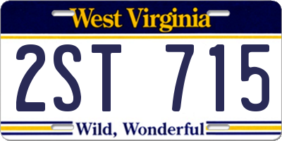 WV license plate 2ST715