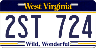 WV license plate 2ST724