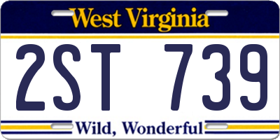 WV license plate 2ST739