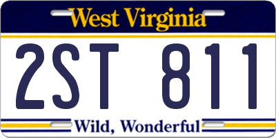 WV license plate 2ST811