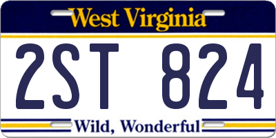 WV license plate 2ST824