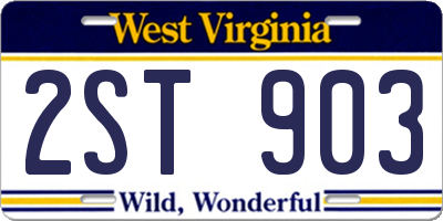 WV license plate 2ST903