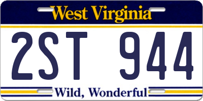 WV license plate 2ST944