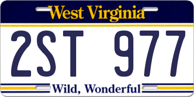 WV license plate 2ST977