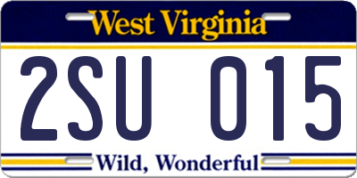 WV license plate 2SU015