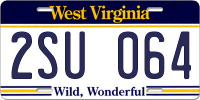 WV license plate 2SU064