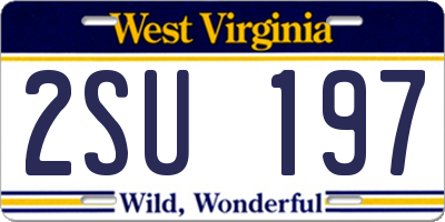 WV license plate 2SU197