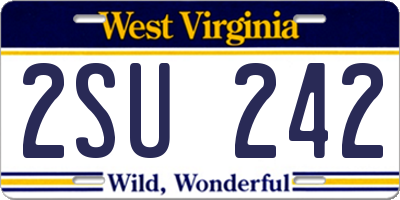 WV license plate 2SU242