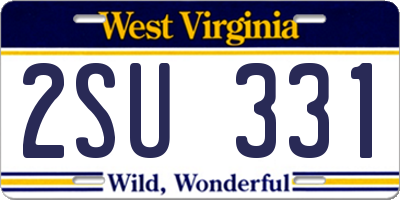WV license plate 2SU331