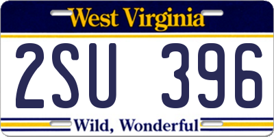 WV license plate 2SU396