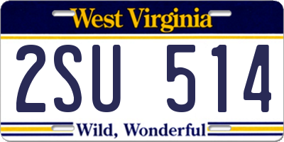 WV license plate 2SU514