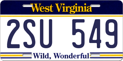 WV license plate 2SU549