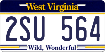 WV license plate 2SU564