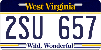WV license plate 2SU657