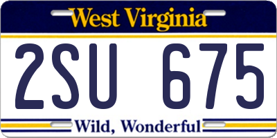 WV license plate 2SU675