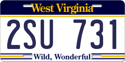 WV license plate 2SU731