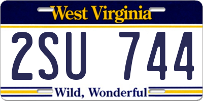 WV license plate 2SU744