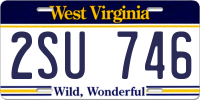 WV license plate 2SU746