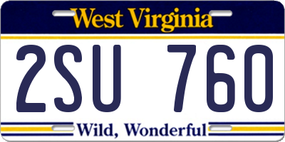 WV license plate 2SU760