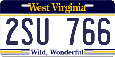 WV license plate 2SU766