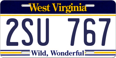 WV license plate 2SU767