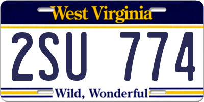 WV license plate 2SU774