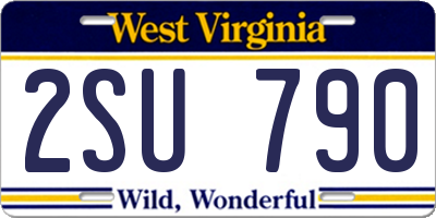WV license plate 2SU790