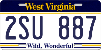 WV license plate 2SU887