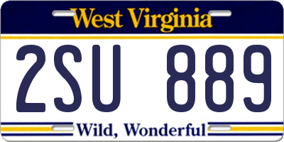 WV license plate 2SU889