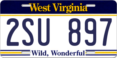 WV license plate 2SU897