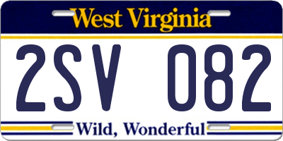 WV license plate 2SV082